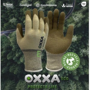 Manusi de protectie  OXXA E-Nature-Grip Cut E 52-710, protectie mecanica 3X42, taiere E si termica 100°C, imersie de latex poros pe palma, aderenta ridicata in medii umede si uscate, confort si dexteritate