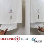 SD416148_Dispenser Antibacterial DEFEND TECH, Papernet 416148, pentru prosoape de hartie pliate Z_W, alb, dimensiuni 33.6 x 10.8 x 29 cm_1