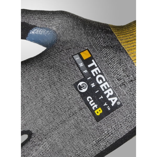 Manusi de protectie anti-taiere nivel B, Tegera 8805R, imersie spuma de nitril, intarite intre degetul mare si aratator, pentru manipulari ușoare, protectie termica maxim 100°C, certificate Food Contact, ambalate individual