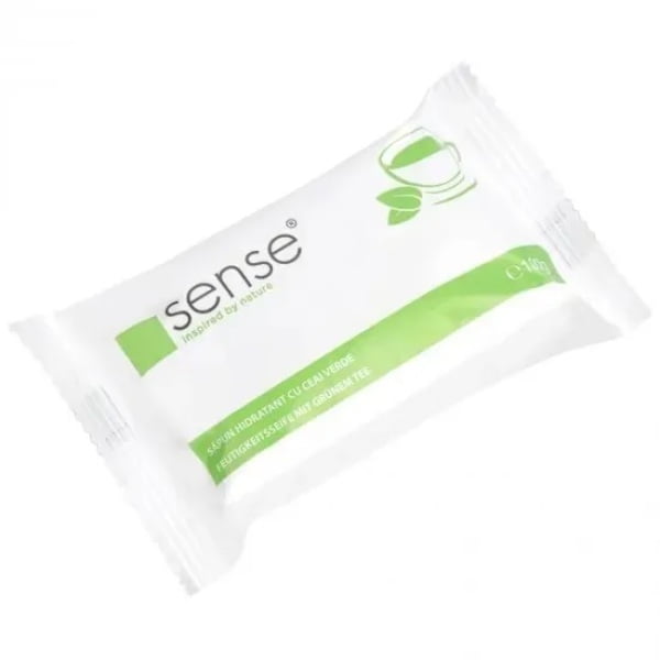 Sapun solid hidratant cu ceai verde Sense, 100 g, pentru toate tipurile de piele,, antioxidant, cu proprietati anti-imbatranire, curata si catifeleaza