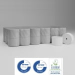 DPTOI2000286_Hartie igienica cu derulare centrala fara tub Delt Papir, alba, 145 m, 2 straturi, 620 portii, latime 11.5 cm, 12 role_bax