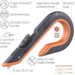 PHC-10400_Cutter pentru cutii, cu lama ceramica retractabila, in 3 pozitii, Slice Manual Box Cutter cu maner ergonomic, pentru desfacerea in siguranta a cutiilor sau pachetelor_3