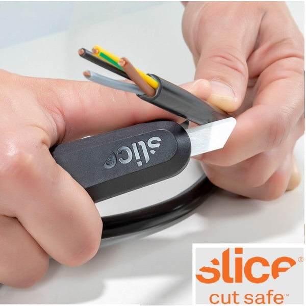 Cutter clasic, cu lama ceramica, retractabila in 5 pozitii Slice Manual Utility Knife, pentru deschiderea, decuparea sau taierea cutiilor de carton, ambalajelor din plastic, a cablurilor sau a mochetei