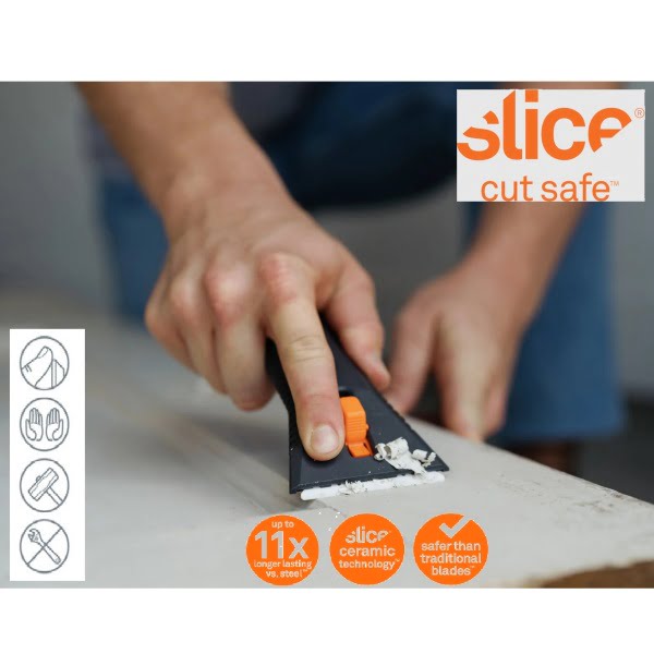 Razuitor cu lama ceramica, retractabila, Slice Manual Utility Scraper, nu zgarie si nu rugineste, indeparteaza murdaria dificila sau incrustata de pe geamuri si pardoseli