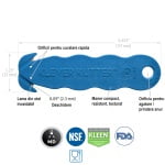 PHC-KCJ-1SSMDX_Cuter detectabil pentru taierea ambalajelor produselor alimentare, Klever Kutter, Metal Detectable, certificat Food Contact_caracteristici