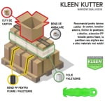 PHC-KCJ-1X_Cutter pentru taierea ambalajelor, Klever KLEEN ™ Kutter, verde, lama din otel, incorporata, in maner, pentru protectia mainilor utilizatorului, maner ergonomic_aplicatii