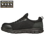 SK200013EC-BLK _Pantofi de protectie, S1P, SRC, ESD, model sport, SKECHERS SYNERGY-OMAT, usori si confortabili, bombeu din aluminiu, plasa 3D pentru respirabilitate, intaritura TPU pe varf_lateral_stg