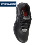 SK76576EC-BLK_Pantofi ocupationali OB E FO, SRC, model sport pentru femei, SKECHERS SURE TRACK – ERATH. negri, din piele neteda moale, talpa usoara, flexibila, care absoarbe socurile_sup