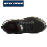 SK77222EC-BKRG_Pantofi ocupationali OB E FO, SRC, model sport femei, SKECHERS SQUAD SR, negru-roz, din material textil, brant Memory Foam si talpa flexibila, anti-alunecare_superior