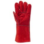 CG2631_Manusi pentru sudura, EUROWELD 2631, din piele spalt culoare rosie, captusite, manseta 15cm, marimea unica 10, protectie termica maxim 100°C_palma