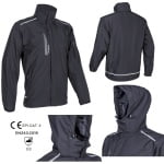 CG5HOT01_Jacheta impermeabila pentru ploaie si vant, Hotaru, neagra, elemente reflectorizante, impermeabilitate 8 000 mm, respirabilitate 5 000 gm²24h_princ