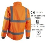 CG5KAJ170_Jacheta 2 in 1 impermeabila, Hi-Viz, impotriva temperaturilor scazute, ploii si vantului, Kazan 2in1, jacheta si vesta, portocaliu fluorescent, captusita, maneci detasabile_spate