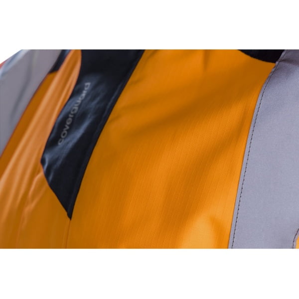 Jacheta impermeabila HI-Viz, de ploaie si vant, SANGAKU, portocaliu-albastru, benzi reflectorizante, se poate purta peste jacheta sau geaca, impermeabilitate 8000 mm, respirabilitate 5000 g/m²/24h