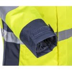 CG5SOK16_Geaca de iarna, impermeabila, HI-Viz, SOKOBIE, galben-albastru, cu captuseala Sorona, protectie la temperaturi scazute, ploaie si vant, benzi reflectorizante_maneca