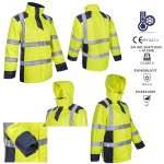 CG5SOK16_Geaca de iarna, impermeabila, HI-Viz, SOKOBIE, galben-albastru, cu captuseala Sorona, protectie la temperaturi scazute, ploaie si vant, benzi reflectorizante_princ3