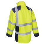 CG5SOK16_Geaca de iarna, impermeabila, HI-Viz, SOKOBIE, galben-albastru, cu captuseala Sorona, protectie la temperaturi scazute, ploaie si vant, benzi reflectorizante_spate