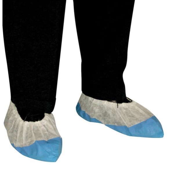 Acoperitori / botosei de protectie pentru incaltaminte, polipropilena alba, polietilena albastru, rezistenti, impermeabili, antiderapanti, 40 g/m² , marime unica, 50 bucati / pachet