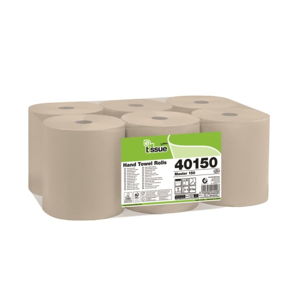 Rola prosop de hartie Autocut, E-Tissue, hartie reciclata, 2 straturi, bej, 150m, 6 role / bax, Celtex Master 40150N