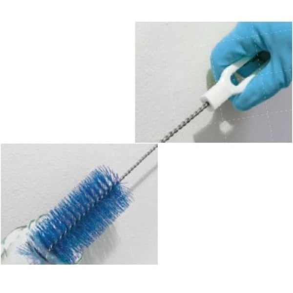 Perie cilindrica pentru sticle, tuburi, eprubete, diametru 30mm, duritate medie, galbena, rezistenta la 121°C, autoclavare, pentru industria alimentara, certificare HACCP, FDA