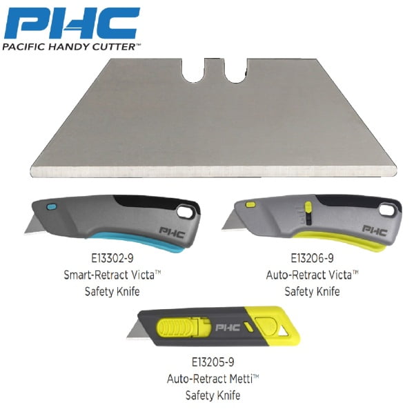 Rezerva lama  din otel-carbon cu varf rotund, pentru cutterele PHC Victa si Metti, rezistenta, pentru uz industrial de lunga durata, 100 buc / set