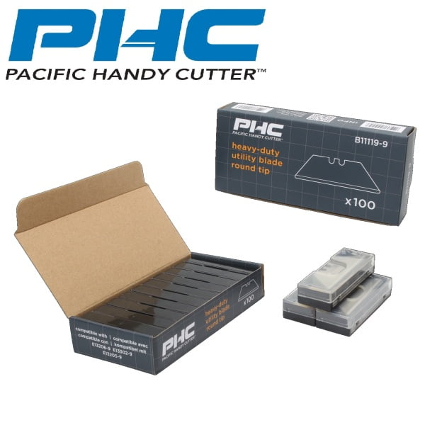 Rezerva lama  din otel-carbon cu varf rotund, pentru cutterele PHC Victa si Metti, rezistenta, pentru uz industrial de lunga durata, 100 buc / set