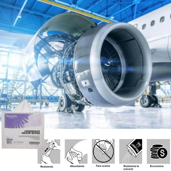 Lavete industriale Sontara ® AC Grade Wipes AC9165, Aerospace, alba, scamosare extrem de redusa, certificata AMS 3819D, Clasa 2, Grad A, Boeing BMS15-5G, Clasa A, POP-Up Box, 22.9 x 41.9 cm, 100 lavete / cutie, D3657415