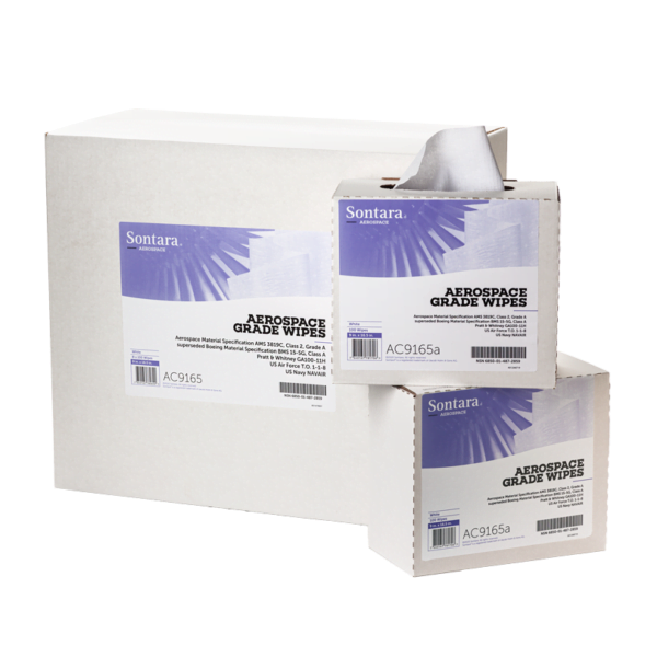 Lavete industriale Sontara ® AC Grade Wipes AC9165, Aerospace, alba, scamosare extrem de redusa, certificata AMS 3819D, Clasa 2, Grad A, Boeing BMS15-5G, Clasa A, POP-Up Box, 22.9 x 41.9 cm, 100 lavete / cutie, D3657415