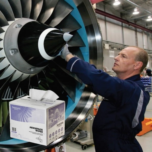 Lavete industriale Sontara ® AC, Aerospace, alba, cu scamosare extrem de redusa, pentru stergeri critice, certificata AMS 3819C Clasa 2 Grad A, POP-Up Box, 30,5 x 42cm, 250 lavete / cutie, D20000222