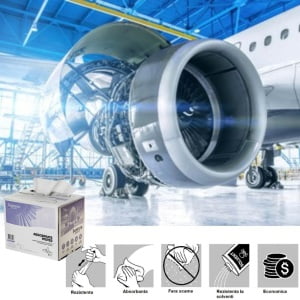 Lavete industriale Sontara ® AC, Aerospace, alba, cu scamosare extrem de redusa, pentru stergeri critice, certificata AMS 3819C Clasa 2 Grad A, POP-Up Box, 30,5 x 42cm, 250 lavete / cutie, D20000222