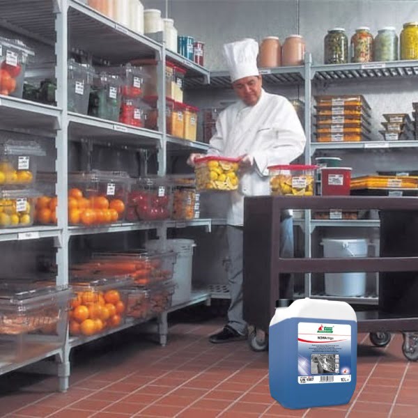 Detergent pentru curatarea camerelor frigorifice sau reci, NOWA FRIGO, 10L, aplicabil pana la -31 °C, fara a fi nevoie de decongelare, oprirea utilajelor sau golirea camerei