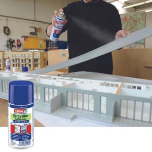 Spray adeziv permanent, 300 ml tesaSpray Glue Permanent, pentru materiale cu greutate mică spre medie si suprafete mari si usor neregulate
