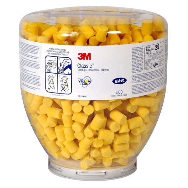 Recipient cu rezerve antifoane interne de unica folosinta, 3M™ E-A-R™ Classic PD-01-001, 500 de perechi/pachet, pentru utilizarea impreuna cu Dispenserul 3M™ One-Touch™