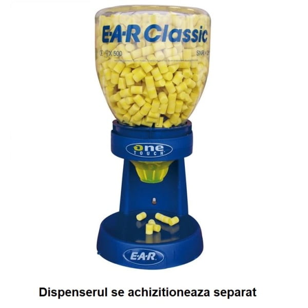 Recipient cu rezerve antifoane interne de unica folosinta, 3M™ E-A-R™ Classic PD-01-001, 500 de perechi/pachet, pentru utilizarea impreuna cu Dispenserul 3M™ One-Touch™