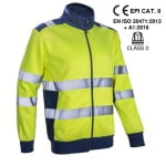 CG5GOK16_Jacheta termica Hi-Viz Gokkan, galben HV-albastru inchis, fleece 300 gr_m², benzi reflectorizante 5cm, calduroasa, confortabila_fata