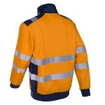 CG5GOK17_Jacheta termica Hi-Viz Gokkan, portocaliu HV-albastru inchis, fleece 300 grm², 75% poliester, 25% bumbac, benzi reflectorizante 5cm, calduroasa, confortabila_spate