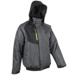 CG5GOM450-Jacheta de iarna impermeabila, captusita, Goma, gri, Ripstop, pentru conditii cu temperaturi scazute, ploaie sau vant, cusaturi sudate-gluga