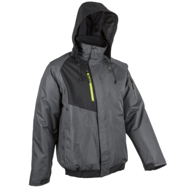 Jacheta de iarna impermeabila, captusita, Goma, gri, Ripstop, pentru conditii cu temperaturi scazute, ploaie sau vant, cusaturi sudate, Coverguard