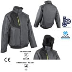 CG5GOM450-Jacheta de iarna impermeabila, captusita, Goma, gri, Ripstop, pentru conditii cu temperaturi scazute, ploaie sau vant, cusaturi sudate-princ