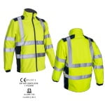 CG5KPA16_Jacheta impermeabila HI-Viz-Kanpa, galben HV-albastru, Softshell in 3 straturi, benzi reflectorizante, impermeabilitate 8000 mm, respirabilitate 3000 gm²24h_princ