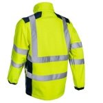 CG5KPA16_Jacheta impermeabila HI-Viz-Kanpa, galben HV-albastru, Softshell in 3 straturi, benzi reflectorizante, impermeabilitate 8000 mm, respirabilitate 3000 gm²24h_spate