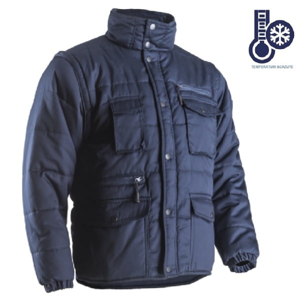 Geaca de iarna functionala 2 in 1, Polena Sleeve, captusita, confortabila, maneci detasabile, cu multe buzunare, asigura confort termic, Coverguard