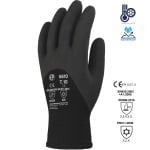 CG6610_Manusi de protectie pentru iarna, EUROWINTER Thermolite 6610, negre, imersate 3-4 in spuma de latex_dos-palma