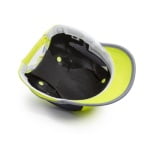 CG6CHV160NSI_Sapca anti-soc, galben HI-Viz, tip baseball, din ABS, perna din spuma EVA, ventilatie laterala, cozoroc mediu – 5cm, elemente reflectorizante_interior