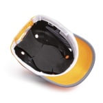 CG6CHV170NSI_Sapca anti-soc, portocaliu HI-Viz, tip baseball, din ABS, perna din spuma EVA, ventilatie laterala, cozoroc mediu – 5cm, elemente reflectorizante_interior