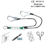 CG7FAGU10180-Coarda anticadere in Y cu absorbitor de socuri, Fagus, 1.8 metri, cu o carabina automata twist-lock si 2 carlige din otel cu deschidere de 50mm