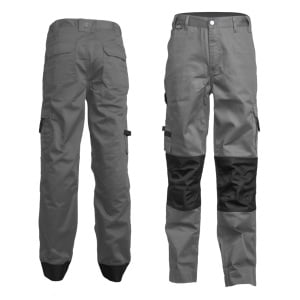 Pantaloni de lucru, talie, CLASS, gri, material rezistent Twill, genunchi preformati intariti cu Cordura 500D, tiv suplimetar 5cm, buzunare multiple, Coverguard