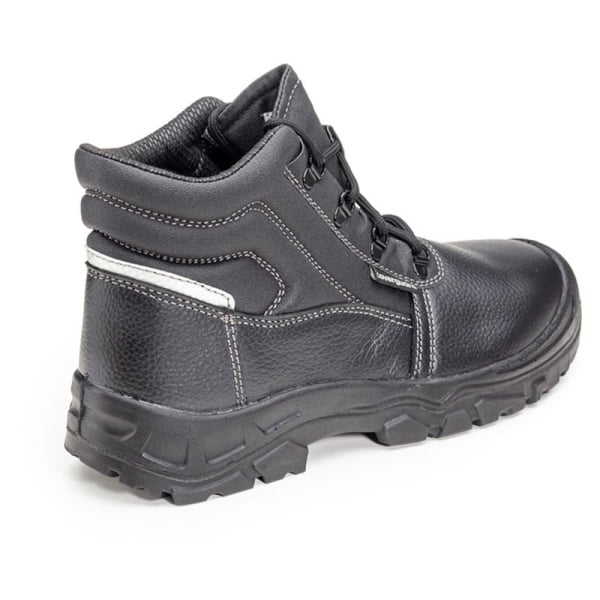 Bocanci de protectie S3, SRC, ESD, AZURITE II, din piele integrala neagra, impermeabila, bombeu metalic, talpa rezistenta la alunecare din PU, banda reflectorizanta, Coverguard