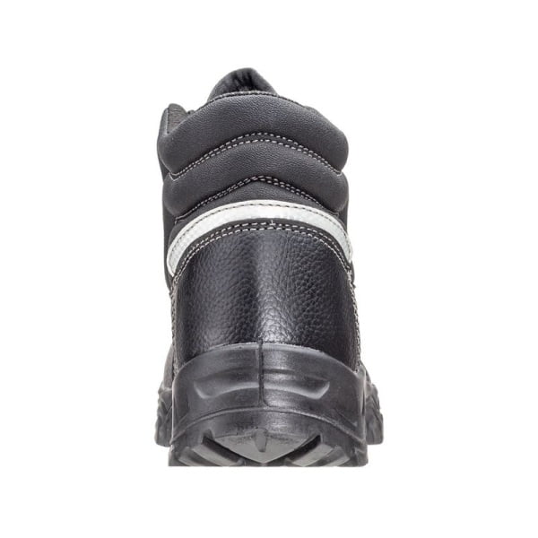 Bocanci de protectie S3, SRC, ESD, AZURITE II, din piele integrala neagra, impermeabila, bombeu metalic, talpa rezistenta la alunecare din PU, banda reflectorizanta, Coverguard
