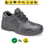 CG9AZUL10-Pantofi de protectie S3, SRC, ESD, AZURITE II, piele integrala neagra, bombeu metalic, talpa anti-alunecare din PU-Coverguard-princ