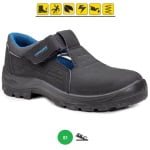 CG9BONO10-Sandale de protectie S1, SRC, BONO , din piele de nubuc neagra, bombeu metalic, talpa anti-alunecare PU, Coverguard-princ